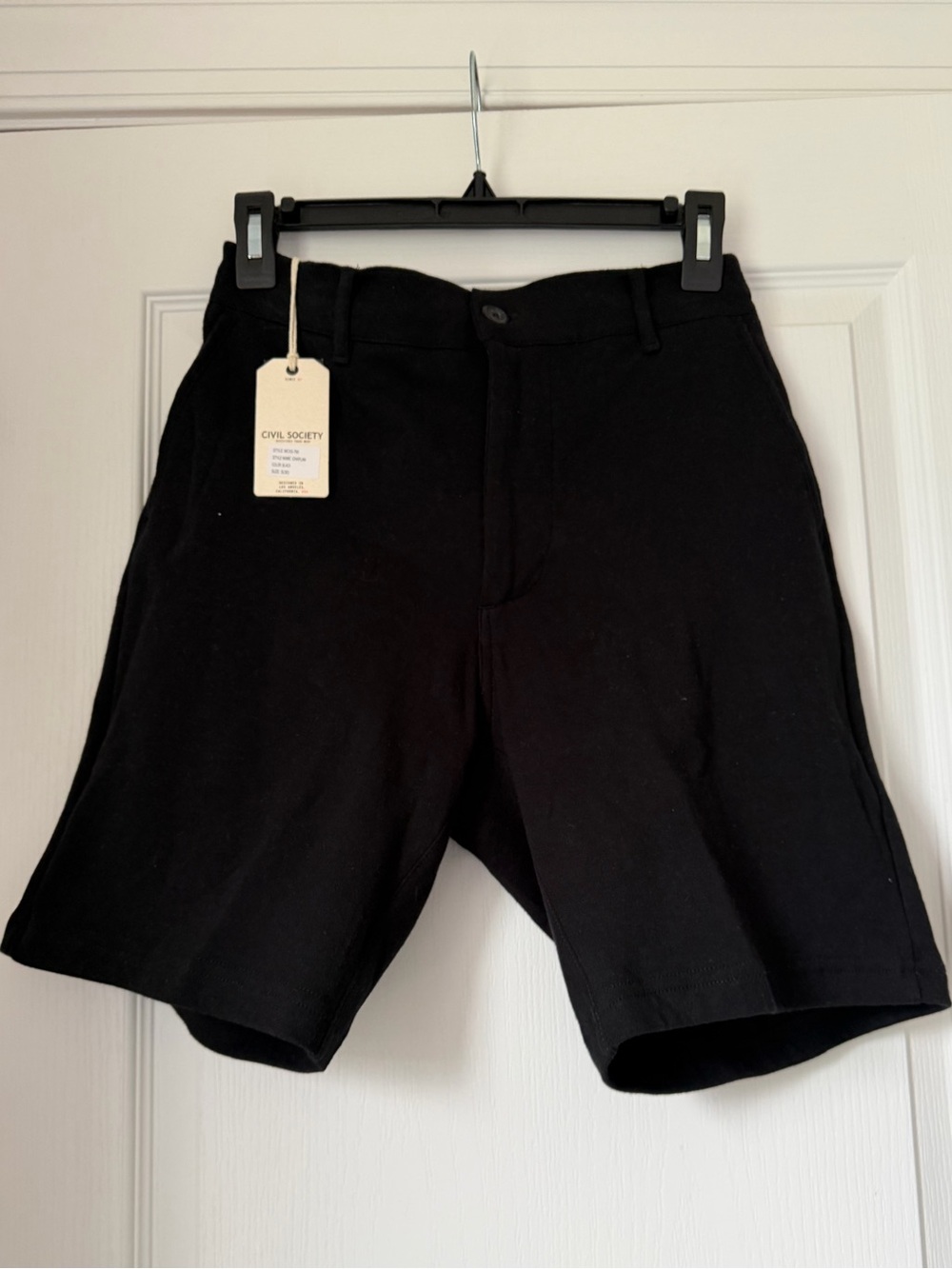 New Men’s Civil Society Black 8” Inseam Shorts